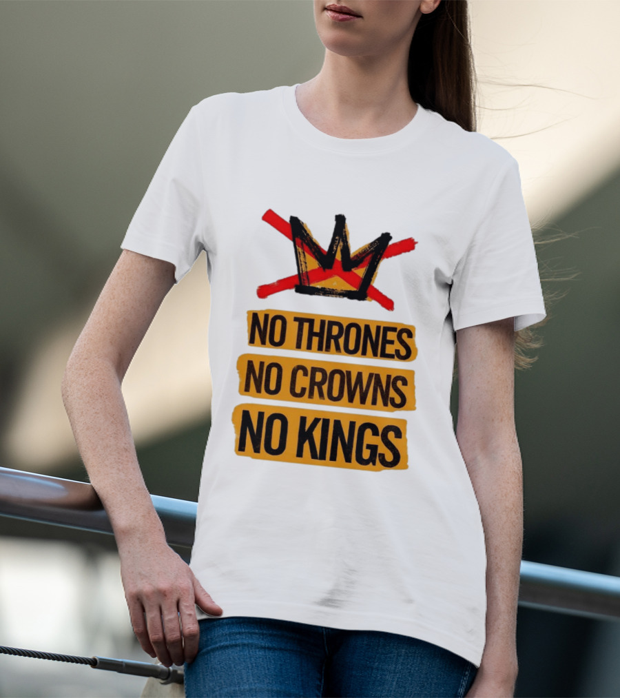 No Thrones No Crowns No Kings Crown Symbol Crossed Out In Red T-Shirt