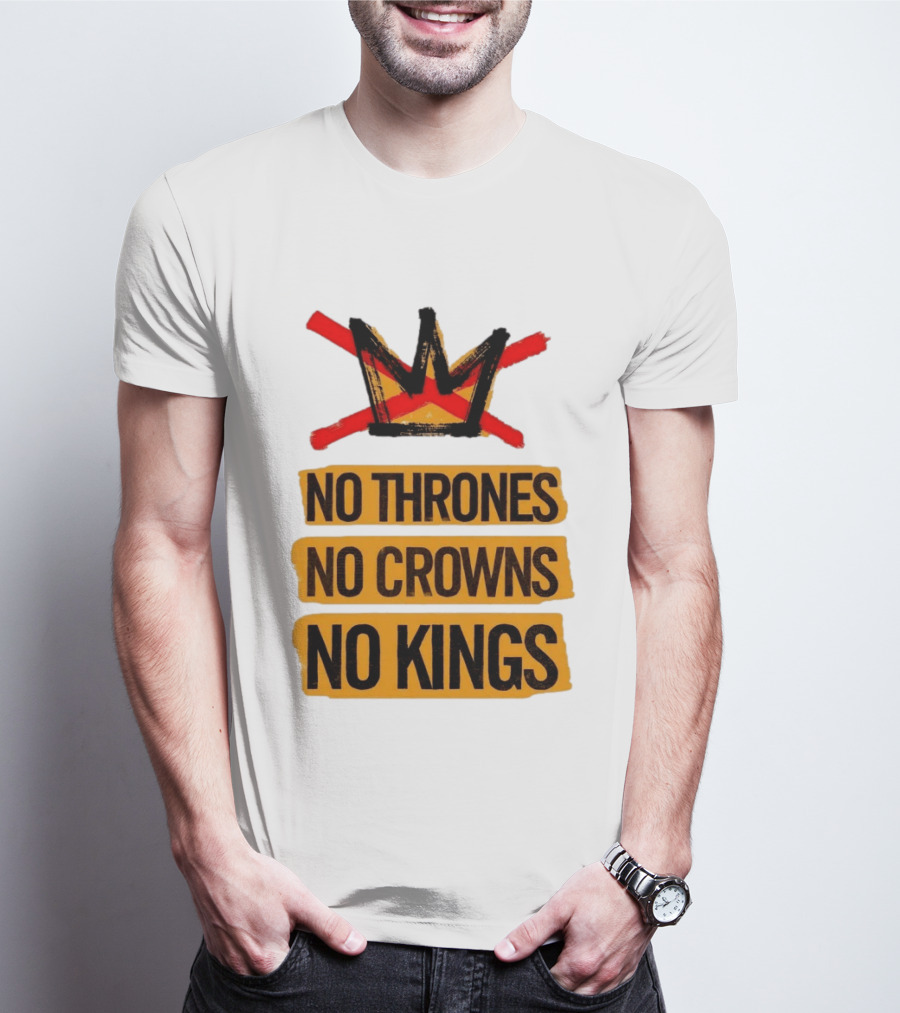 No Thrones No Crowns No Kings Crown Symbol Crossed Out In Red T-Shirt
