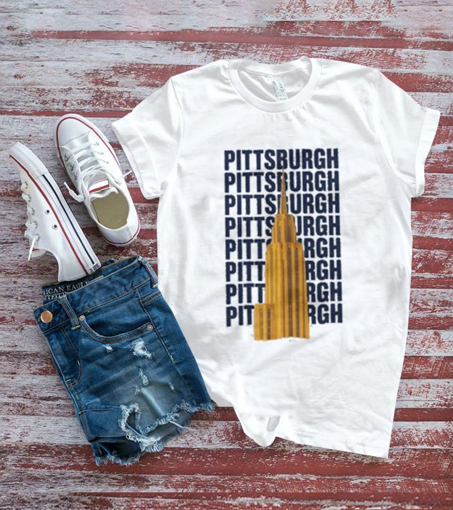 Pittsburgh Deco Building Repeated T-Shirt