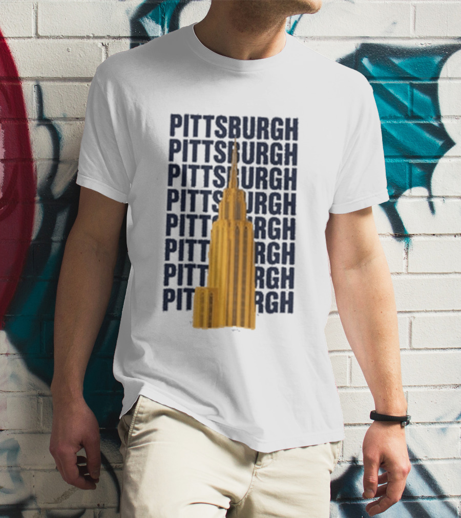 Pittsburgh Deco Building Repeated T-Shirt