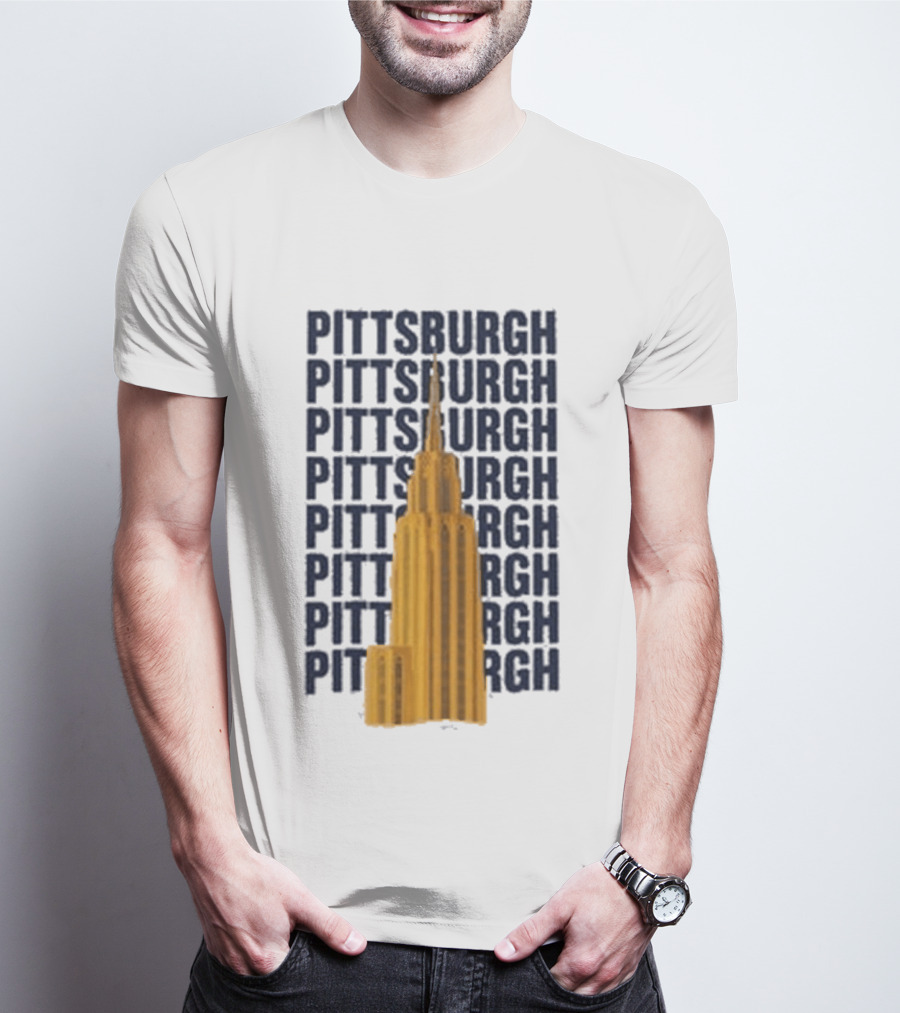 Pittsburgh Deco Building Repeated T-Shirt
