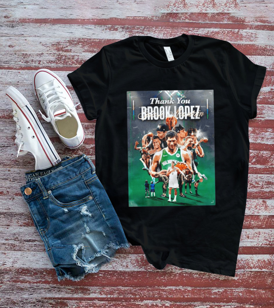 Thank You Brook Lopez Milwaukee Bucks Splash Mountain T-Shirt