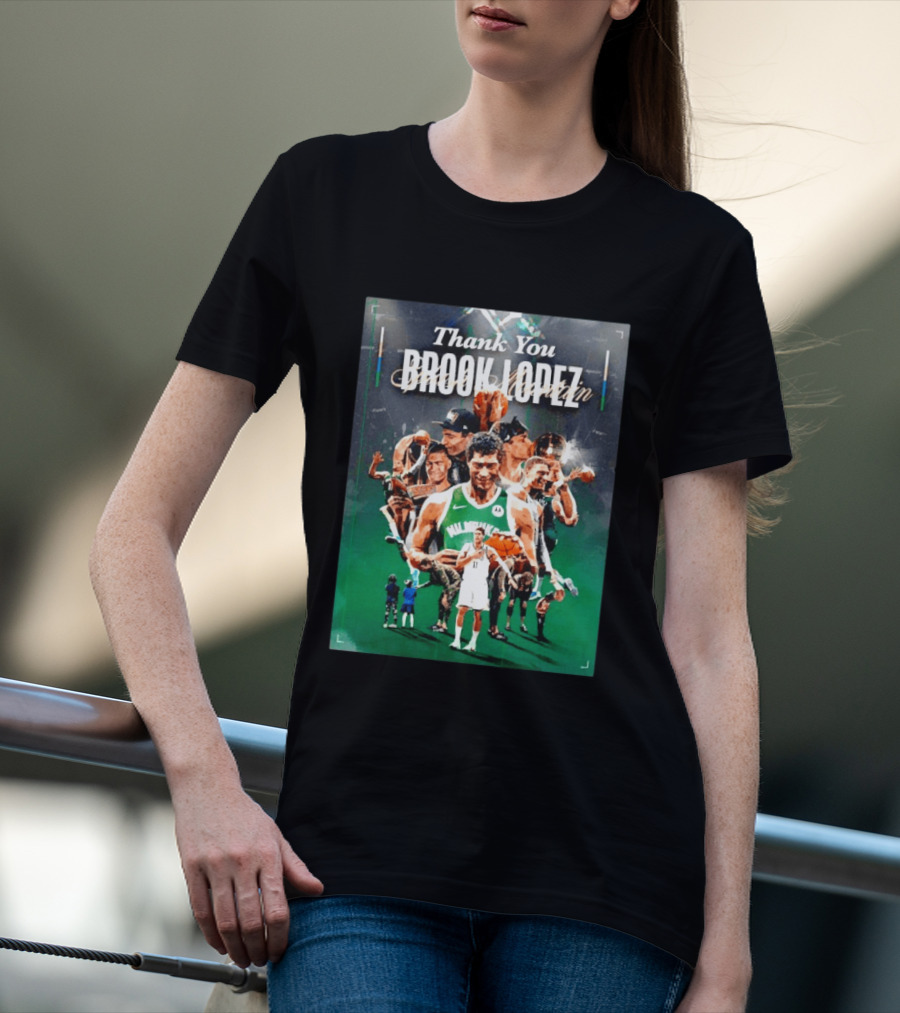 Thank You Brook Lopez Milwaukee Bucks Splash Mountain T-Shirt