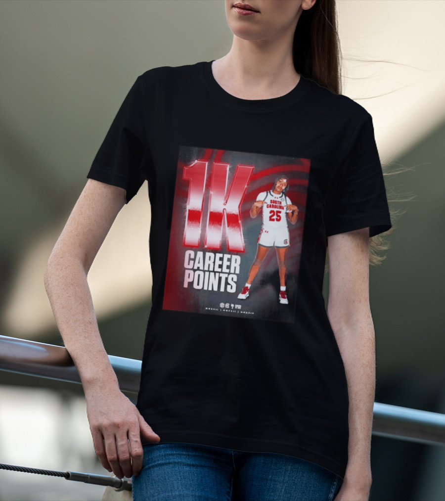 South Carolina Gamecocks Raven Johnson 1K Career Points T-Shirt