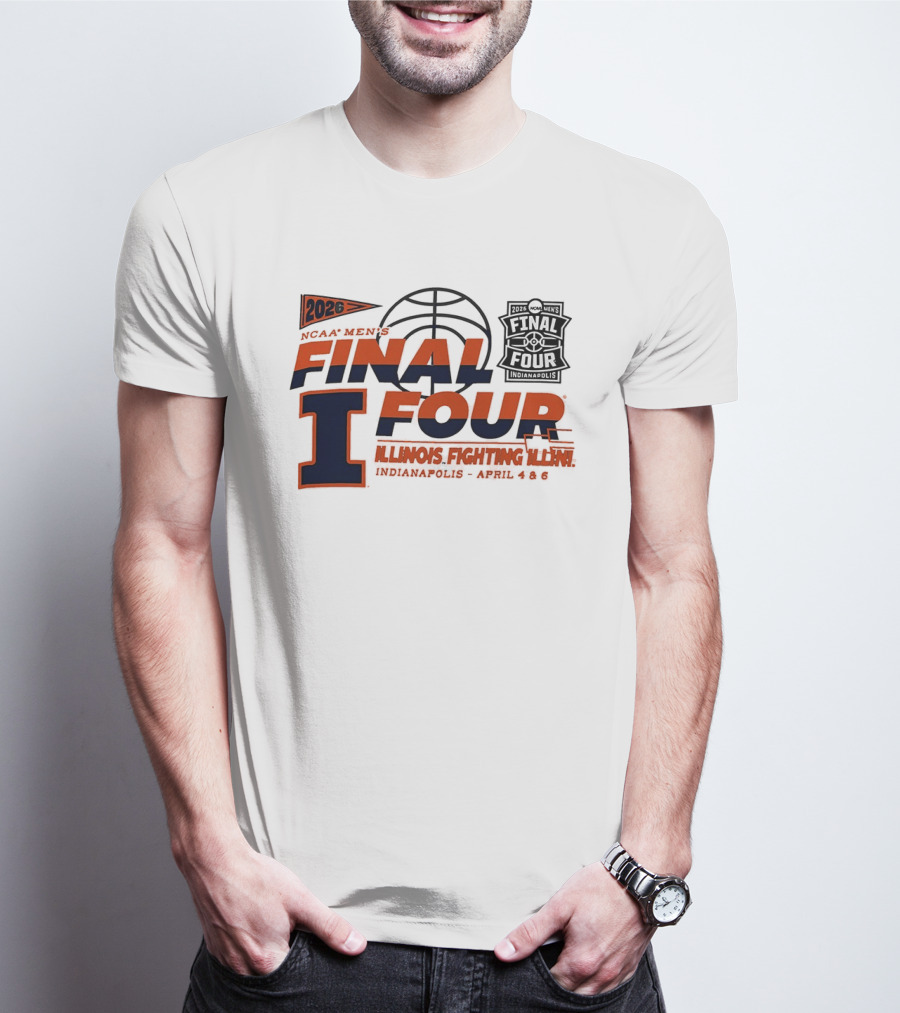 2026 NCAA Men's Final Four Illinois Fighting Illini Indianapolis April 4 & 6 T-Shirt