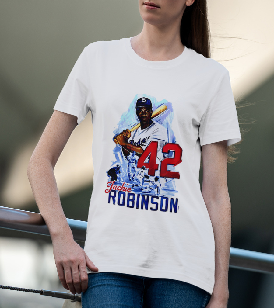 Jackie Robinson 42 Dodgers Baseball Legends T-Shirt