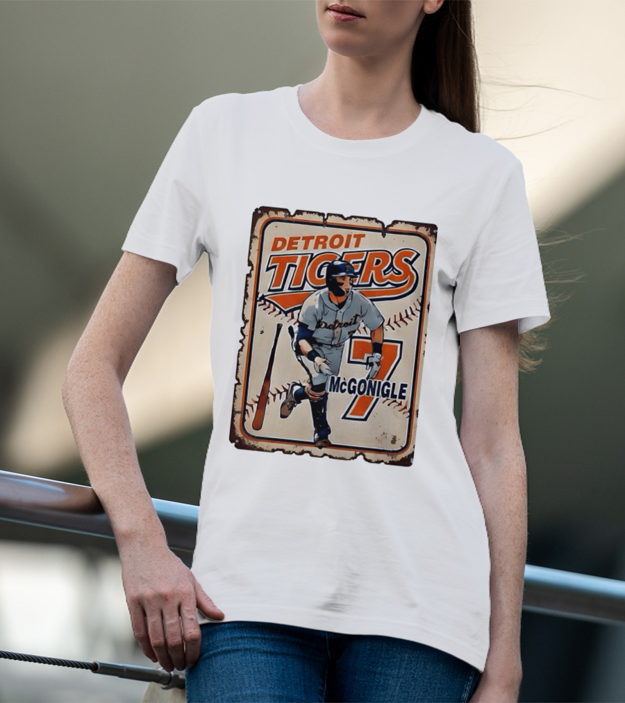 Detroit Tigers Baseball McGonigle Number 7 T-Shirt