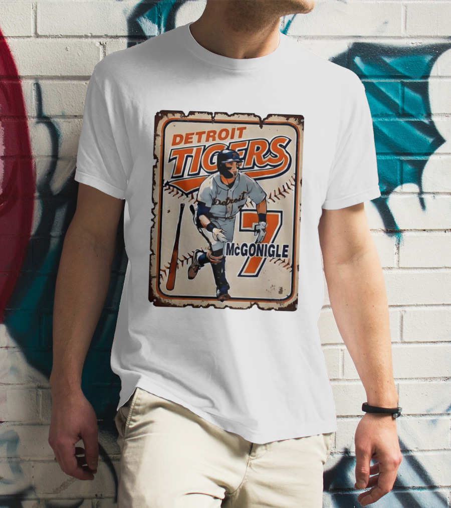 Detroit Tigers Baseball McGonigle Number 7 T-Shirt