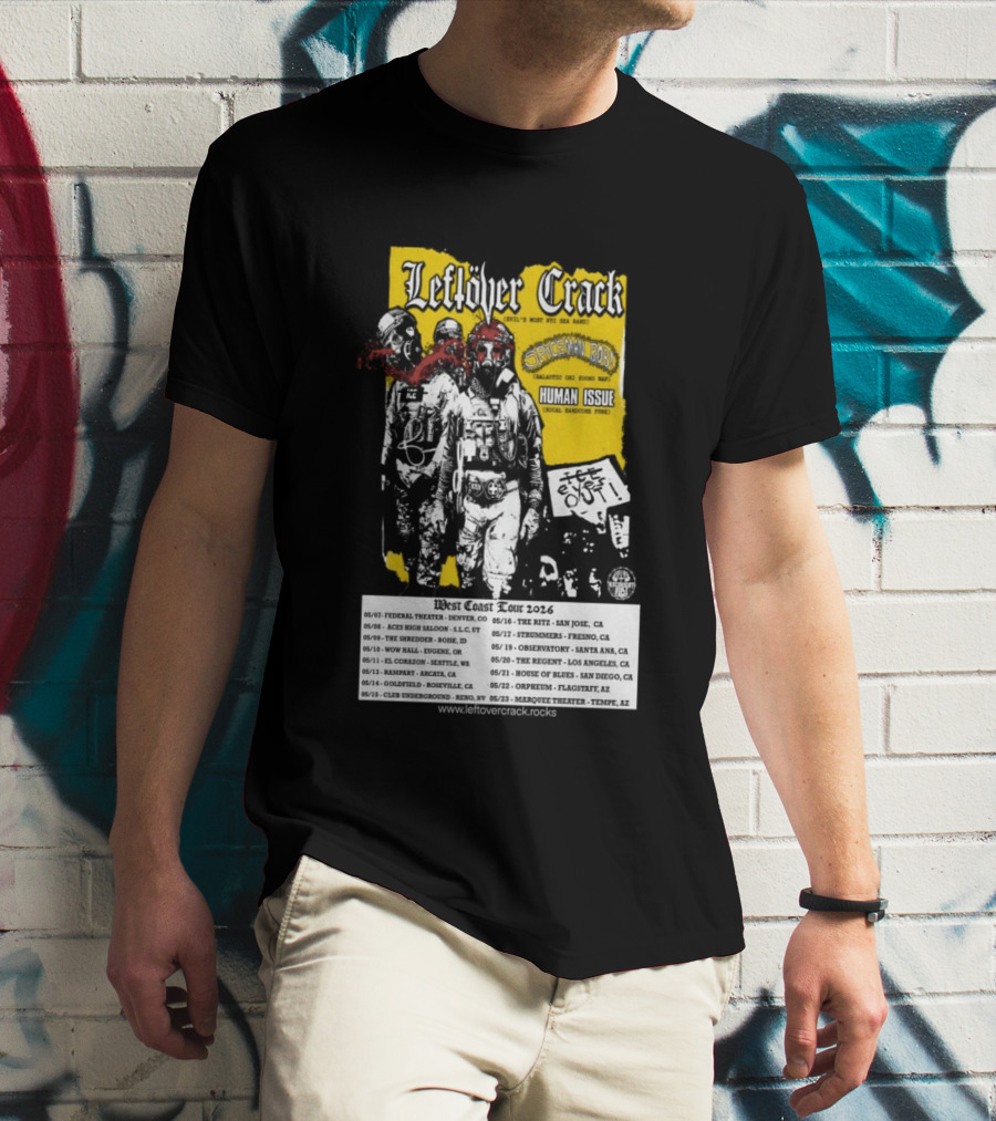 Leftover Crack West Coast 2026 Shows Vintage Punk Rock Tour Dates T-Shirt