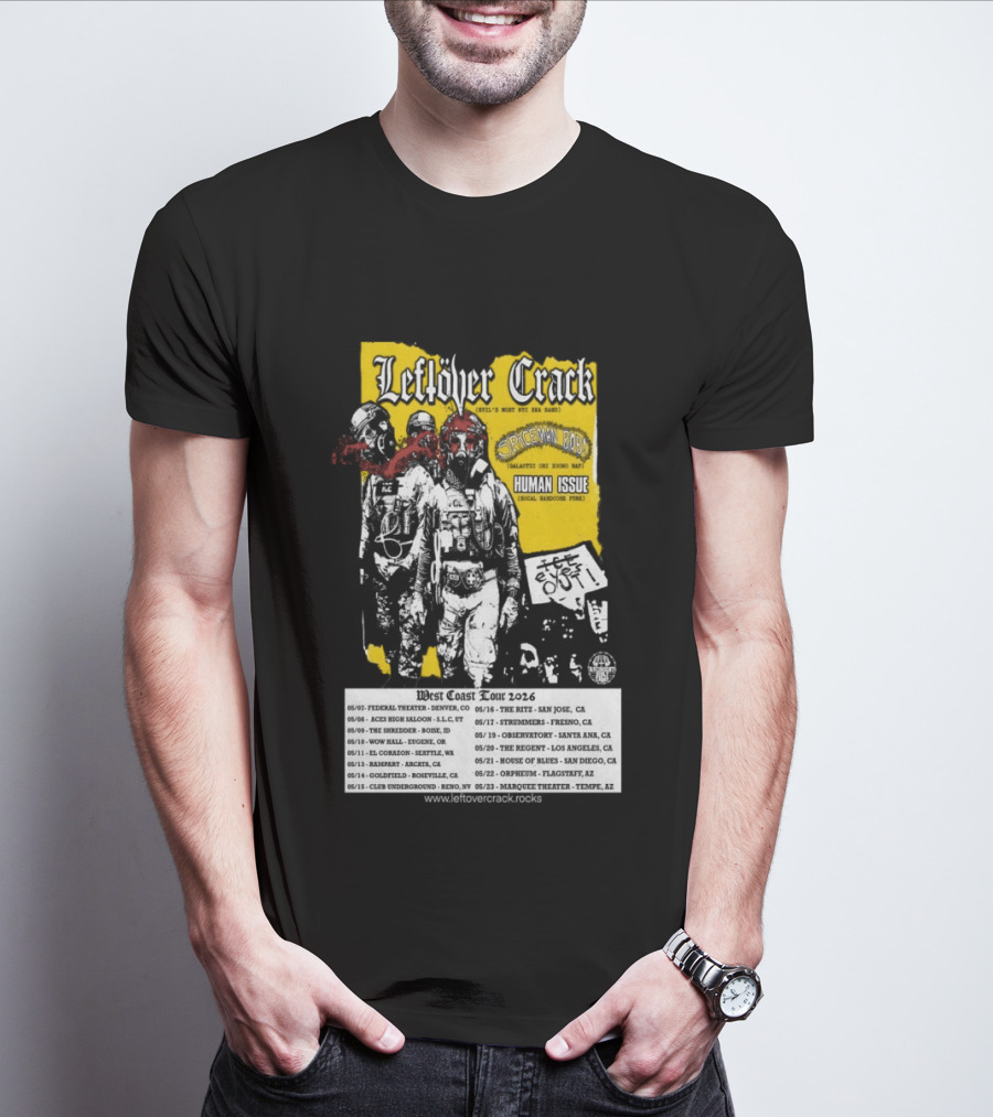 Leftover Crack West Coast 2026 Shows Vintage Punk Rock Tour Dates T-Shirt
