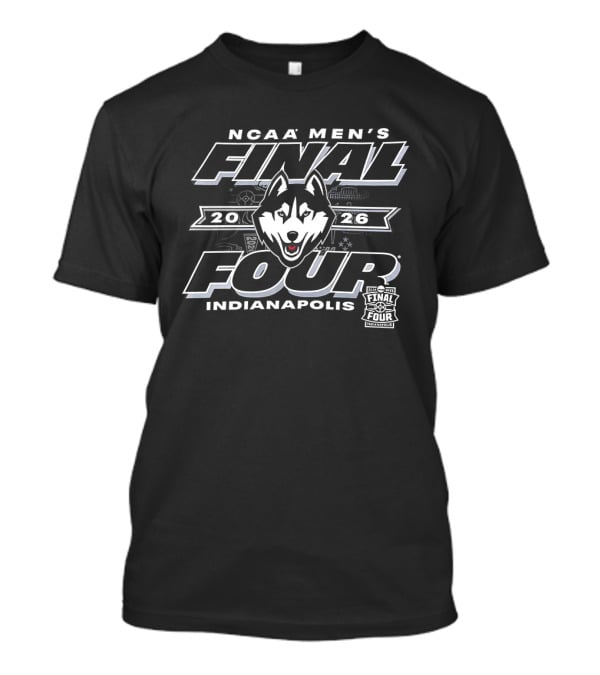 NCAA Men's Final Four UConn Huskies 2026 Indianapolis Basketball T-Shirt