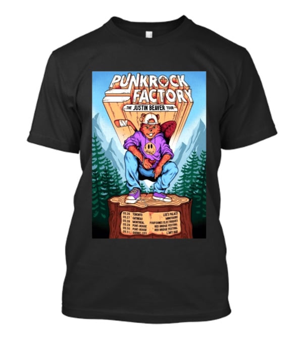 Punk Rock Factory Justin Beaver Tour 2026 Dates And Locations T-Shirt