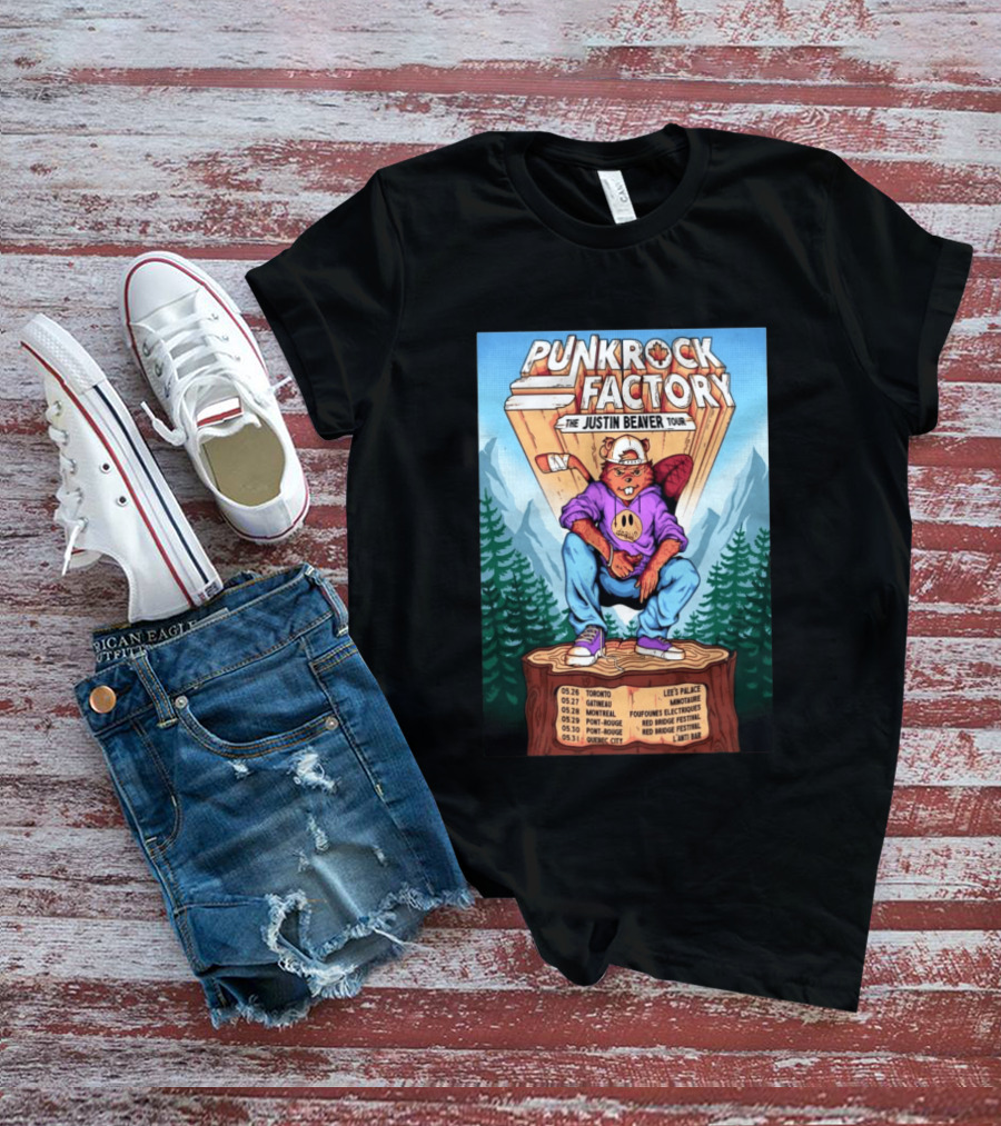 Punk Rock Factory Justin Beaver Tour 2026 Dates And Locations T-Shirt