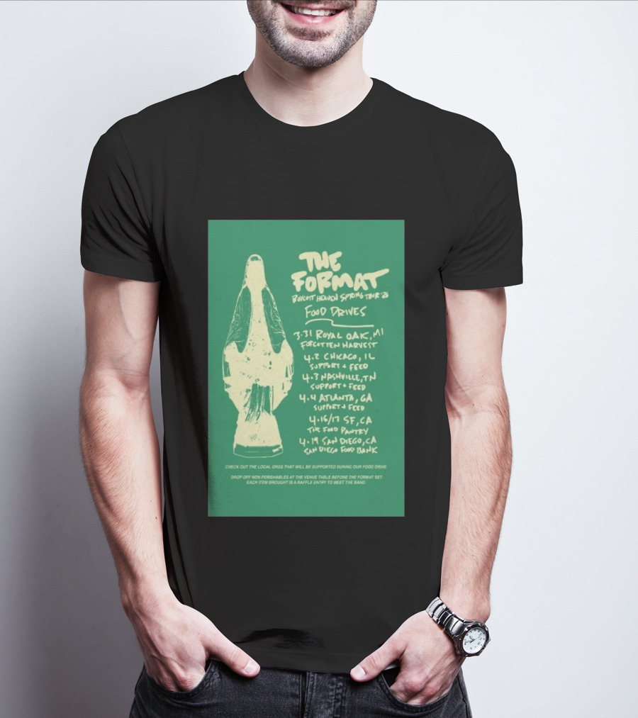 The Format Boycott Heaven Spring Tour 2026 Food Drives Chicago IL T-Shirt