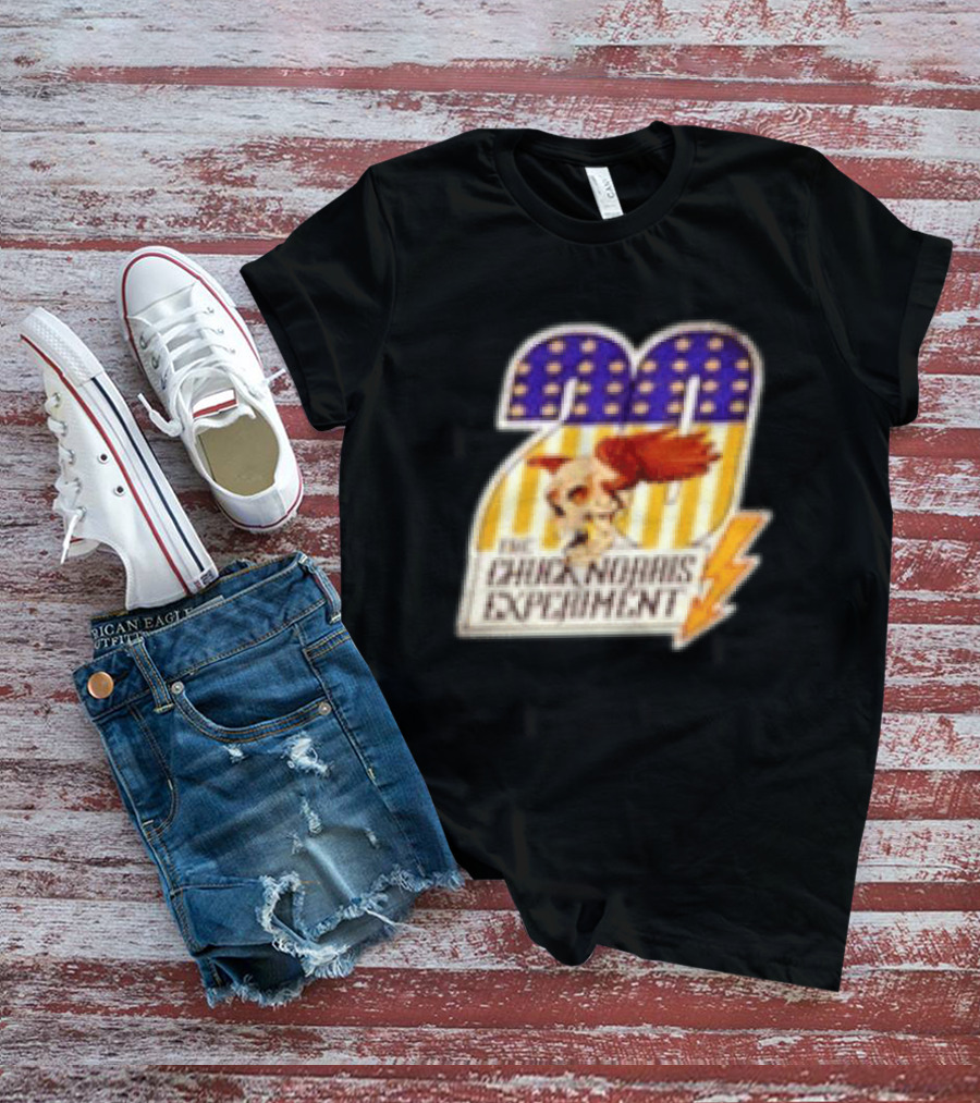The Chuck Norris Experiment 20 Lightning Bolt Stars And Stripes Skull T-Shirt