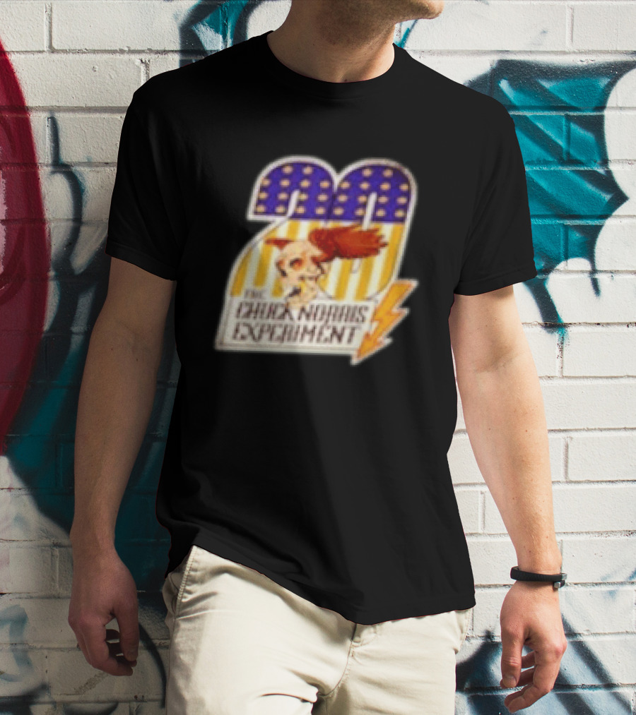 The Chuck Norris Experiment 20 Lightning Bolt Stars And Stripes Skull T-Shirt