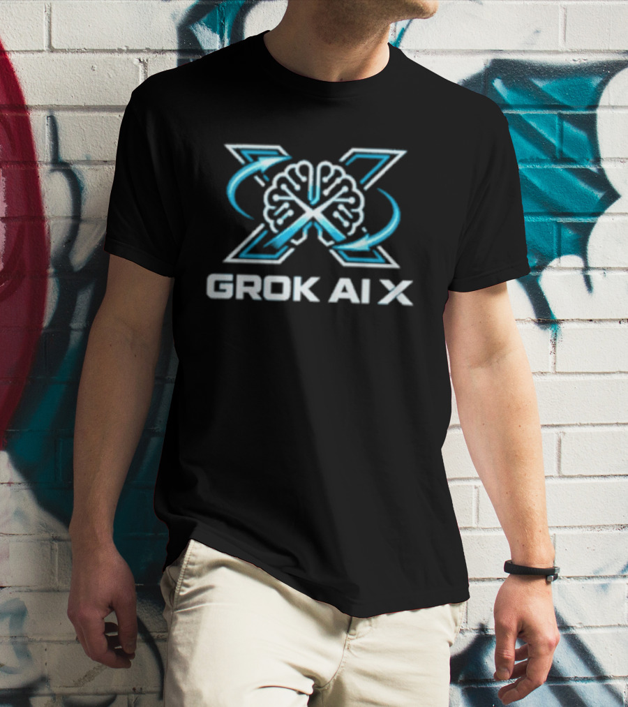 Grok AI X Brain And Arrows T-Shirt