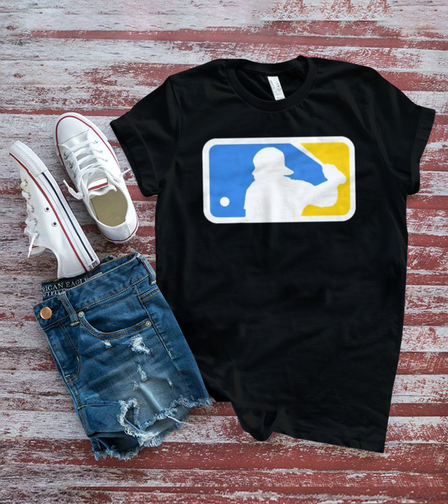 MLB The Kid Batter Silhouette Blue Yellow T-Shirt