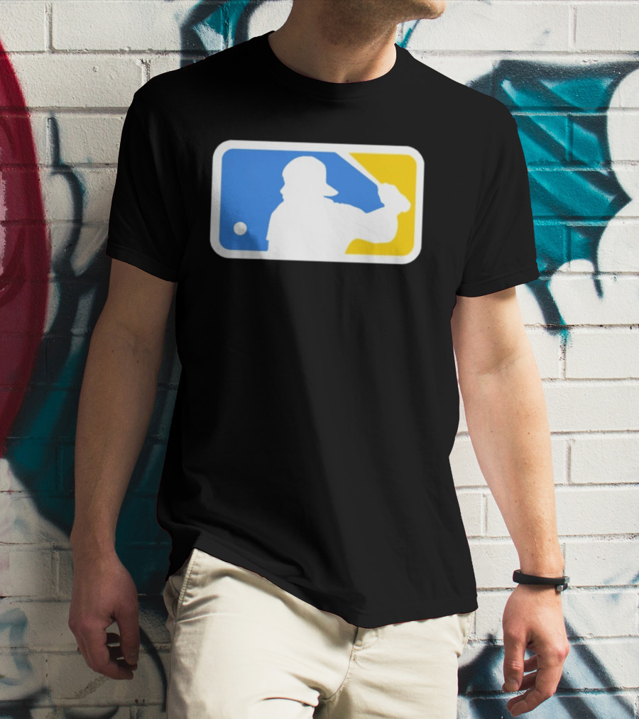 MLB The Kid Batter Silhouette Blue Yellow T-Shirt
