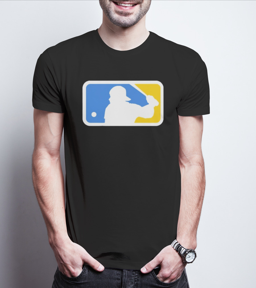 MLB The Kid Batter Silhouette Blue Yellow T-Shirt