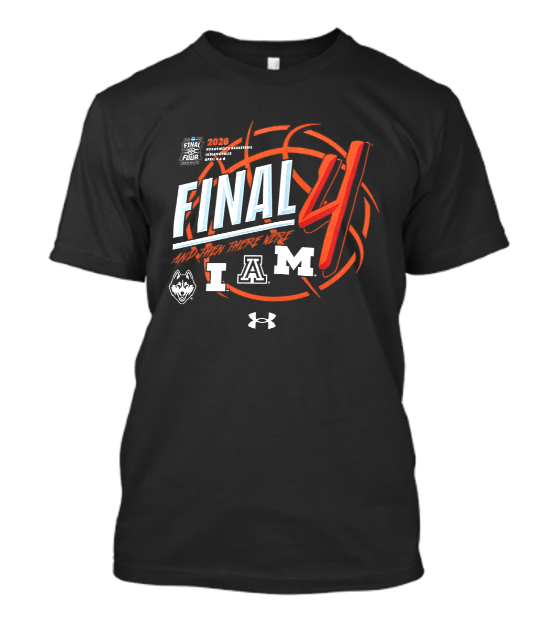 NCAA Men's Basketball Final Four 2026 Arizona UConn Illinois Maryland T-Shirt