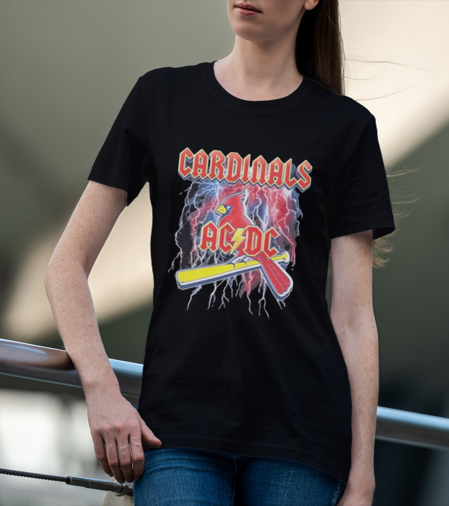 Cardinals AC DC Lightning Bat Baseball T-Shirt