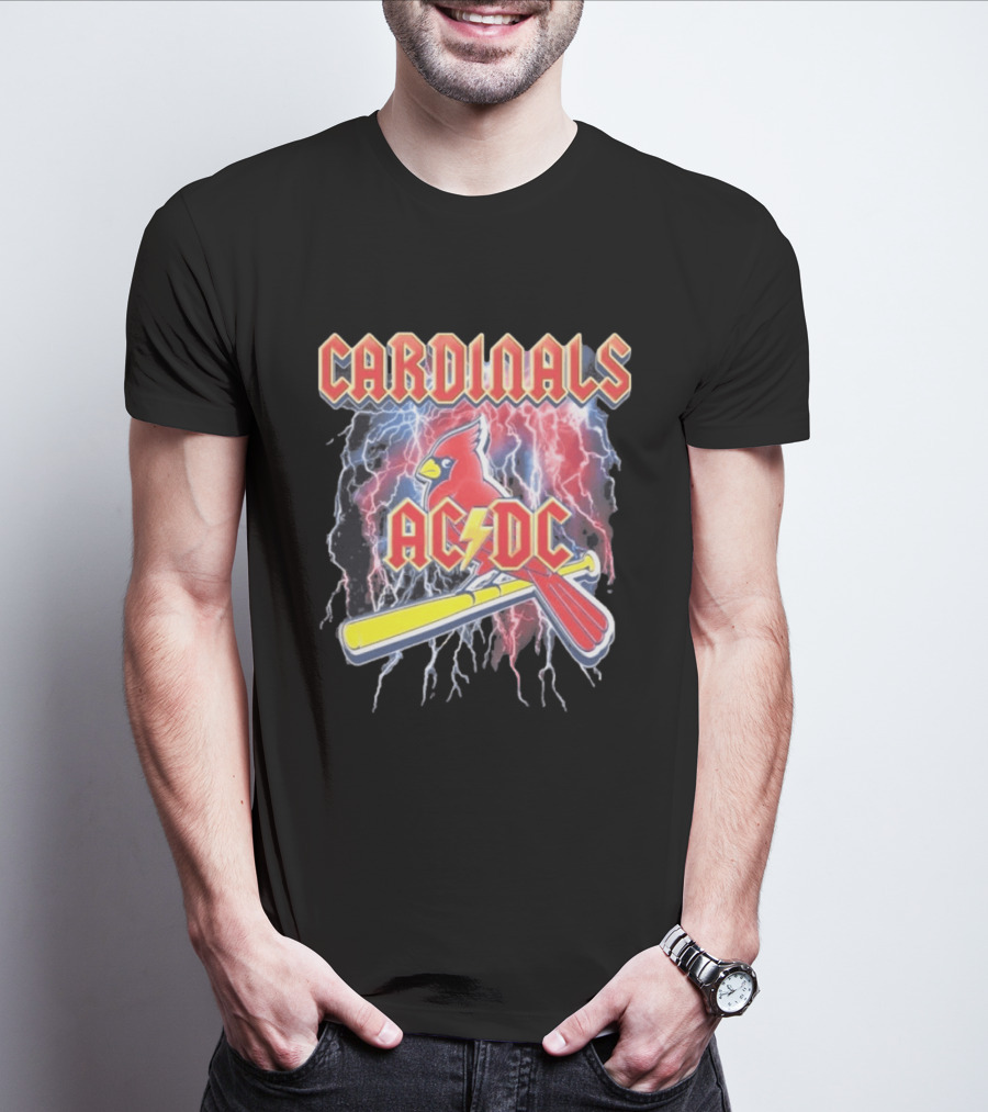 Cardinals AC DC Lightning Bat Baseball T-Shirt