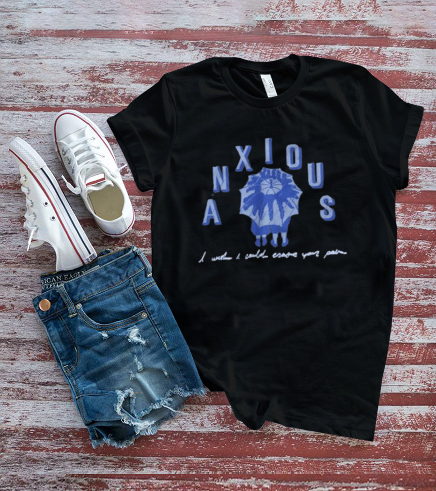 Anxious Umbrella Blue Tie Dye Wish Escape Pain T-Shirt
