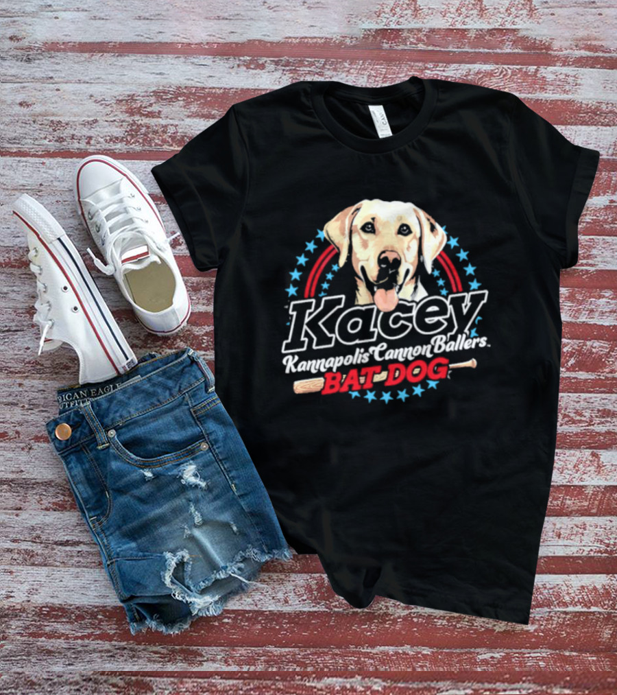 Kacey Kannapolis Cannon Ballers Bat Dog Baseball T-Shirt