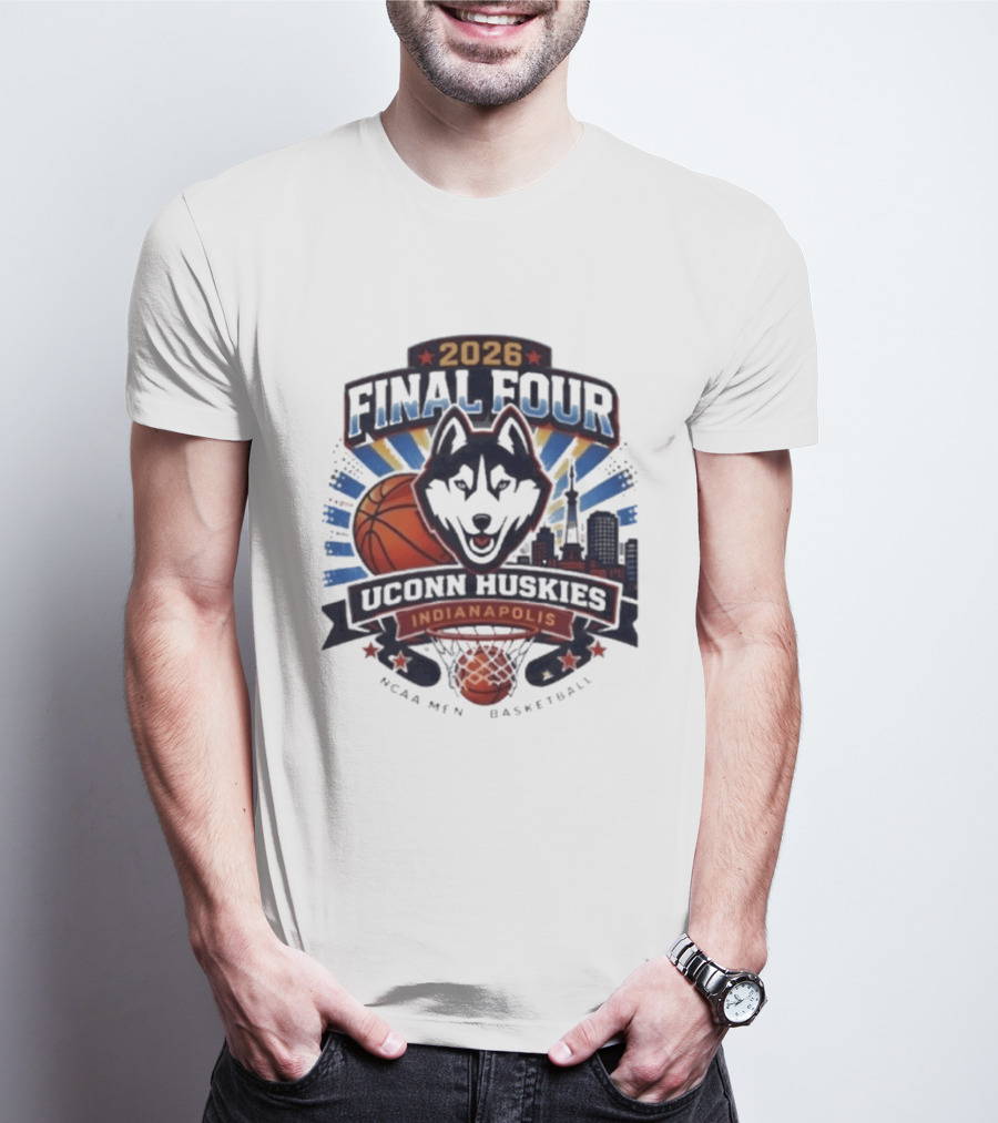 2026 Final Four Uconn Huskies Indianapolis NCAA Men's Basketball T-Shirt