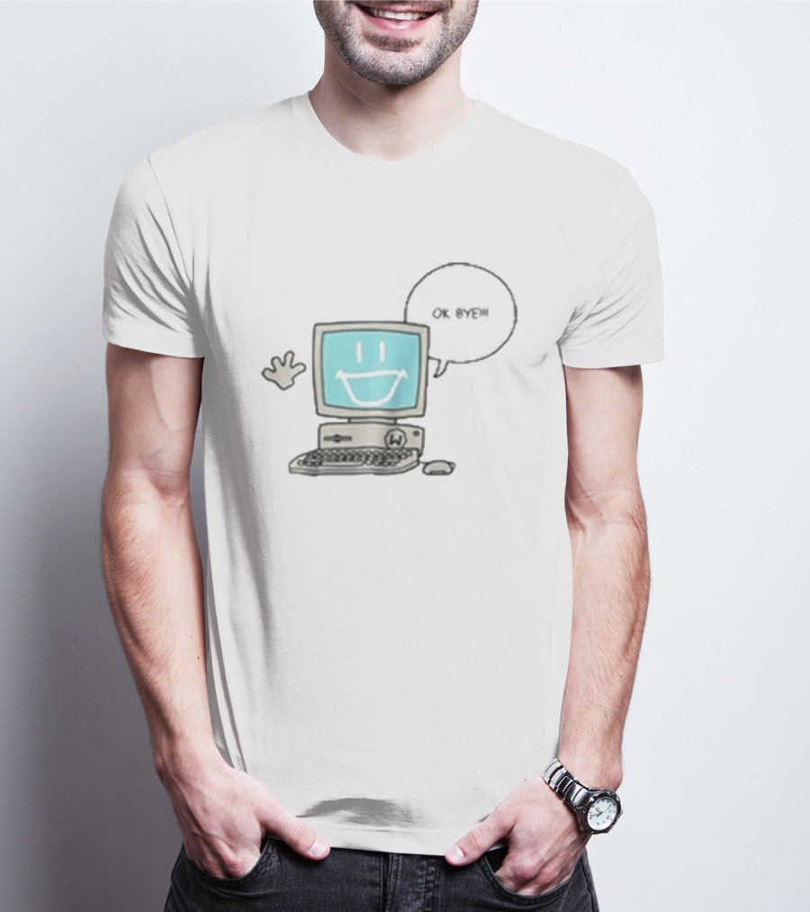 Windscribe Ok Bye Smiling Computer Icon With Speech Bubble T-Shirt