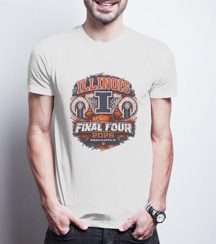 Illinois Final Four 2026 Indianapolis Basketball Event T-Shirt