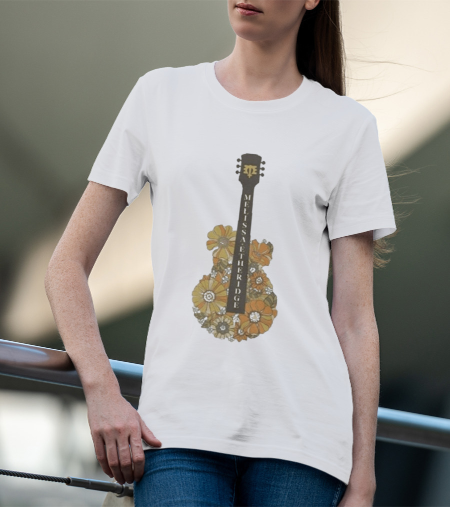 Melissa Etheridge Floral Guitar Art With Flowers T-Shirt