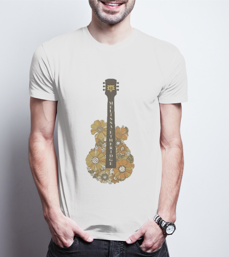 Melissa Etheridge Floral Guitar Art With Flowers T-Shirt
