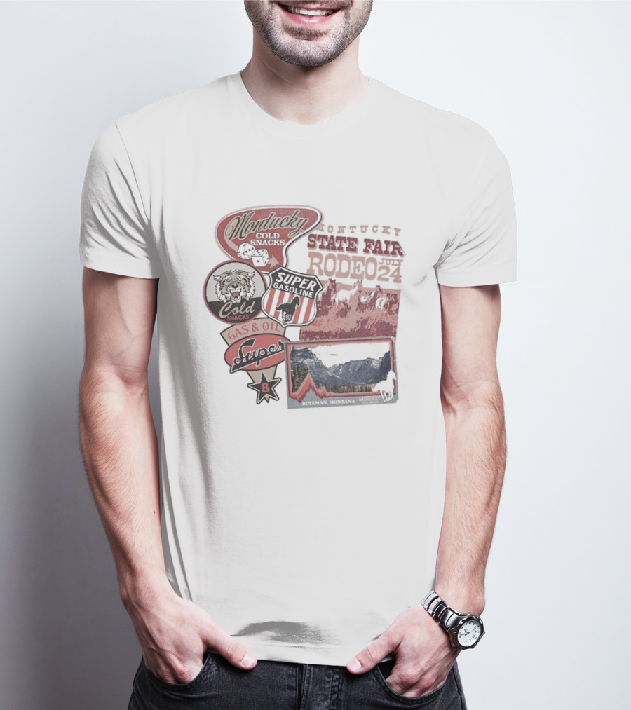 Montucky Cold Snacks Super Premium Lager Gas Oil Rodeo Signs T-Shirt