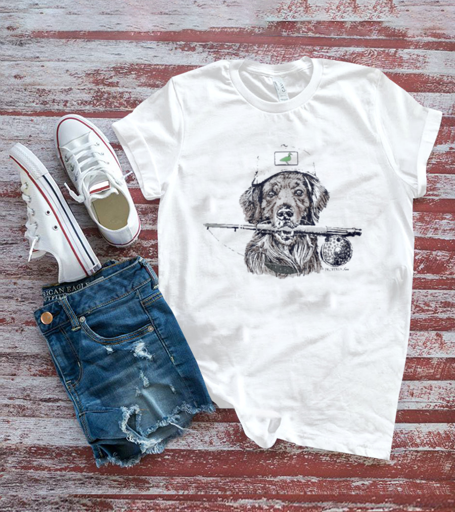 Shades Sunglasses Fishing Buddy Dog Pilot Hat T-Shirt