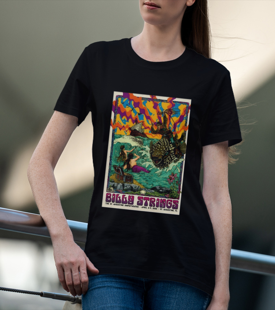 Billy Strings St. Augustine Amphitheatre April 2 4 2026 Psychedelic T-Shirt
