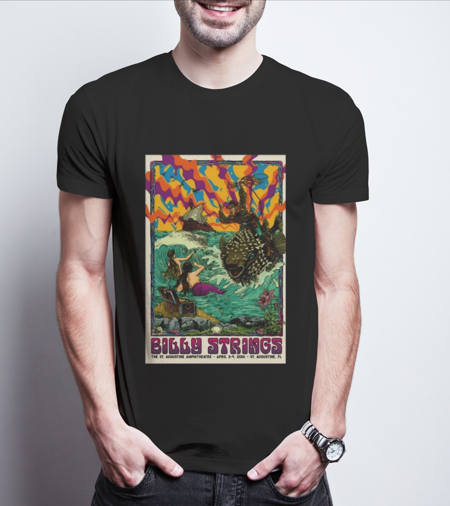 Billy Strings St. Augustine Amphitheatre April 2 4 2026 Psychedelic T-Shirt