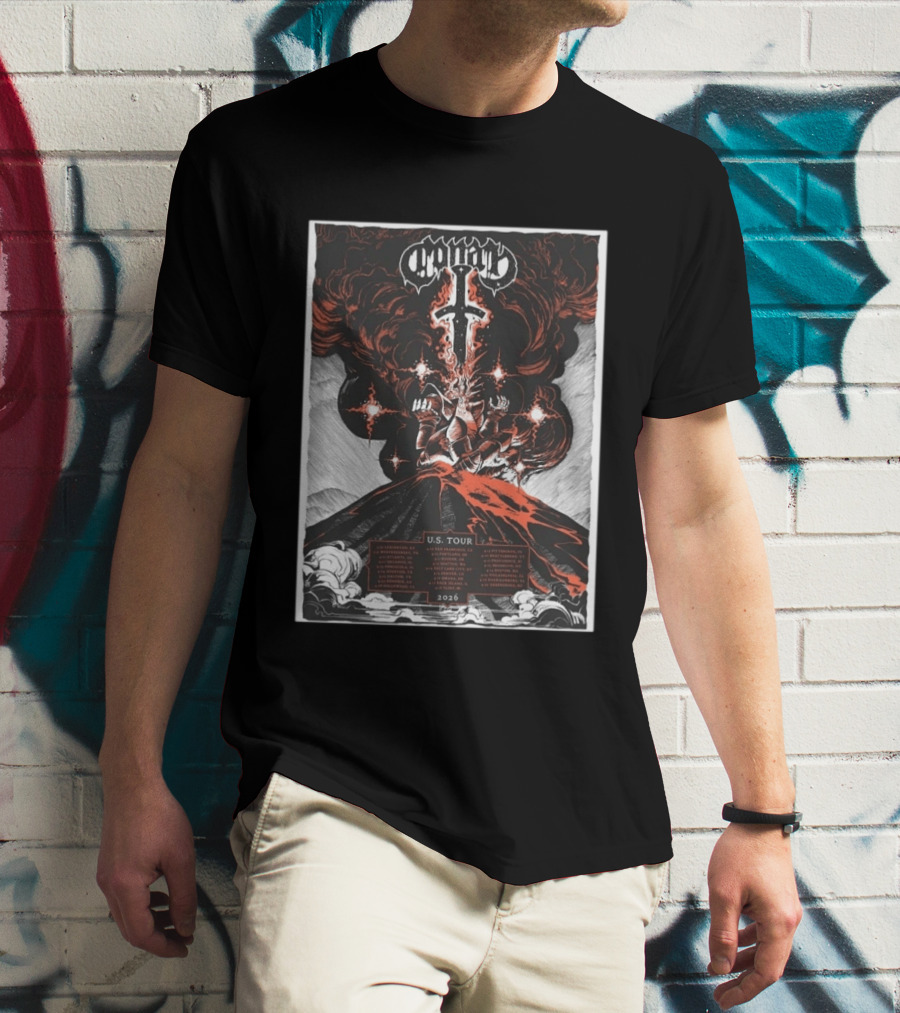 Conan US Tour 2026 Volcanic Knight Imagery City Dates T-Shirt