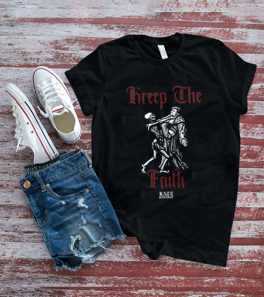 Kreep The Faith Hate Couture Gothic Skeletons Embrace T-Shirt