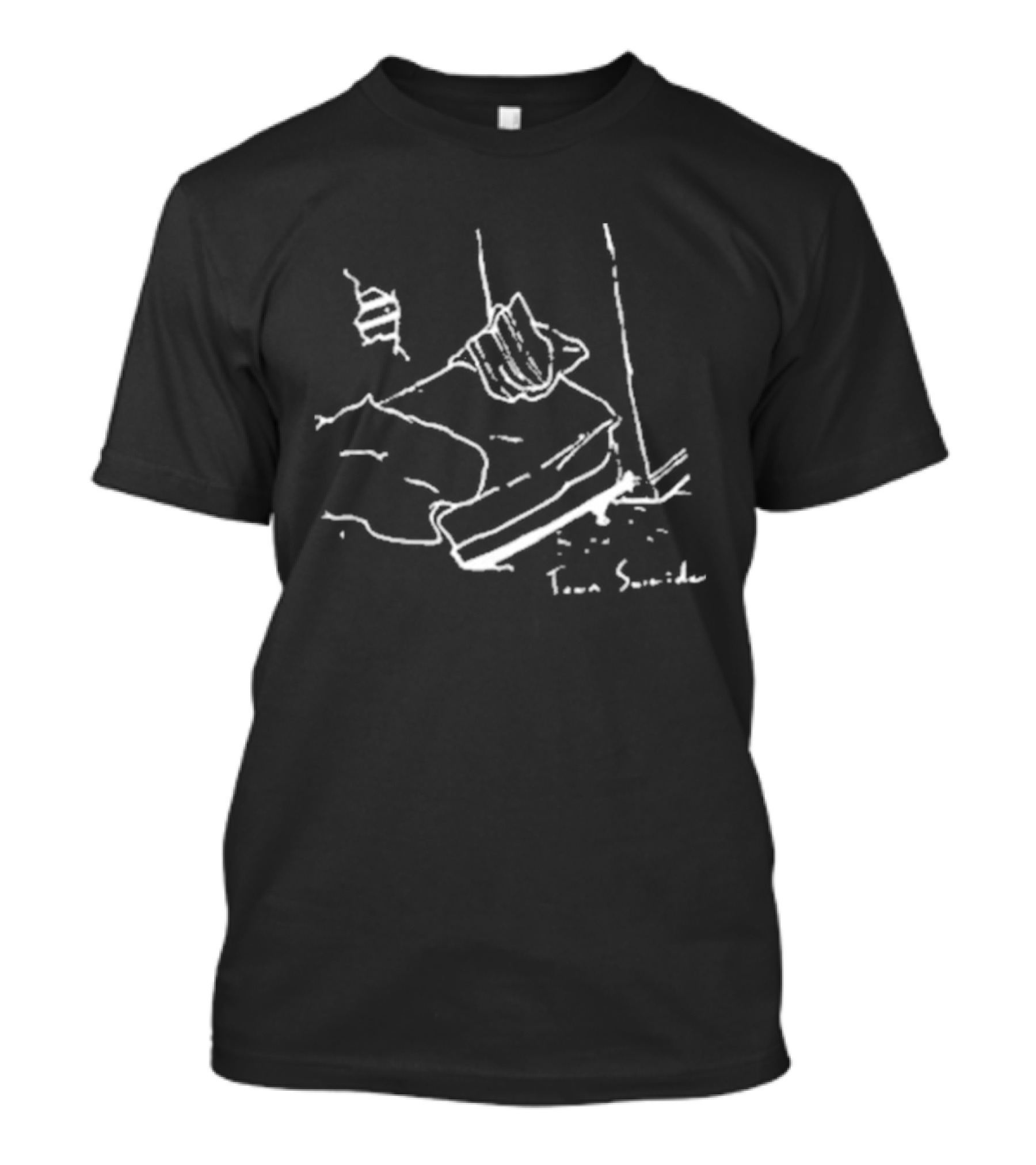 Teen Suicide Waste Yrself Iconic Sketch Marble Tombstone T-Shirt