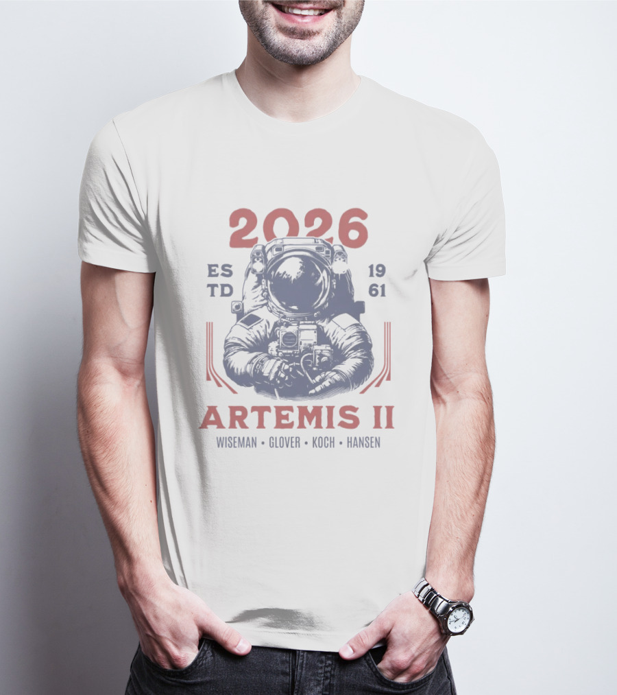 2026 Artemis II Lunar Mission Wiseman Glover Koch Hansen 1961 EST TD T-Shirt