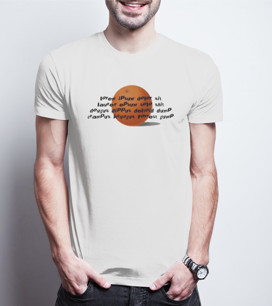 Dftba Drawfee Lorem Ipsum Orange Sphere T-Shirt