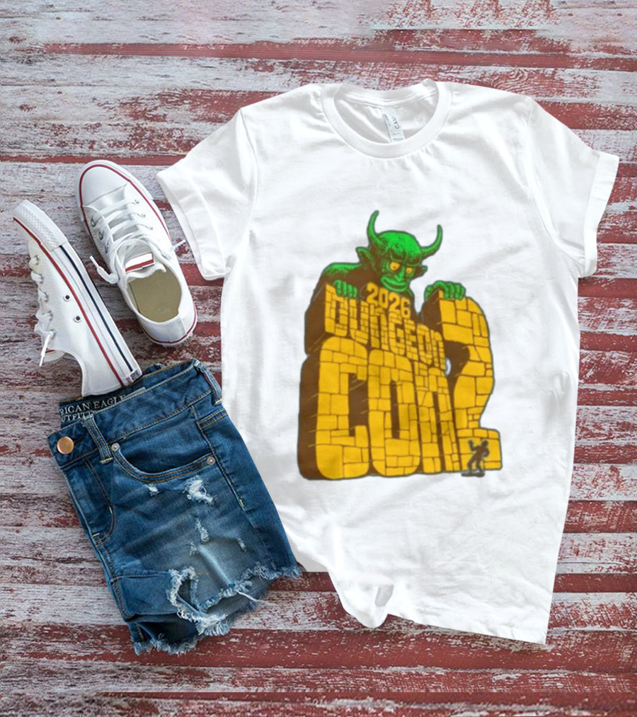 2026 Dungeon Con 2 Goodman Games Logo Green Monster T-Shirt