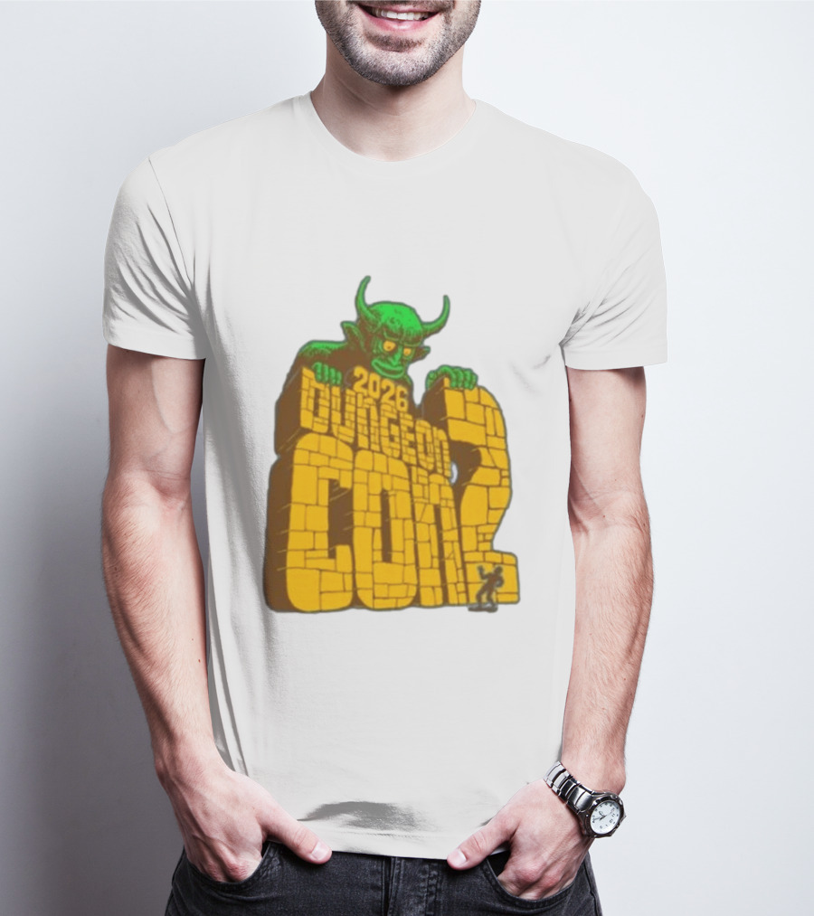 2026 Dungeon Con 2 Goodman Games Logo Green Monster T-Shirt