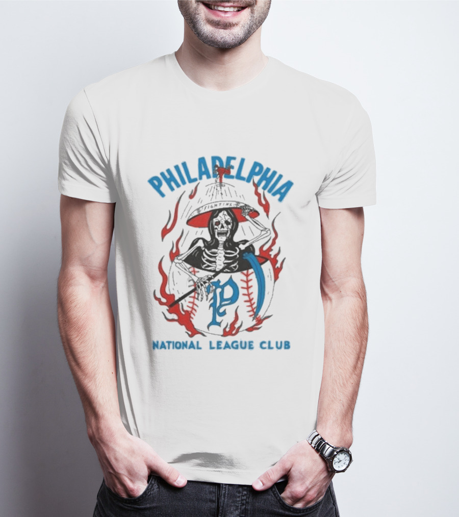 Philadelphia Heavyslime Skeleton P National League Club T-Shirt