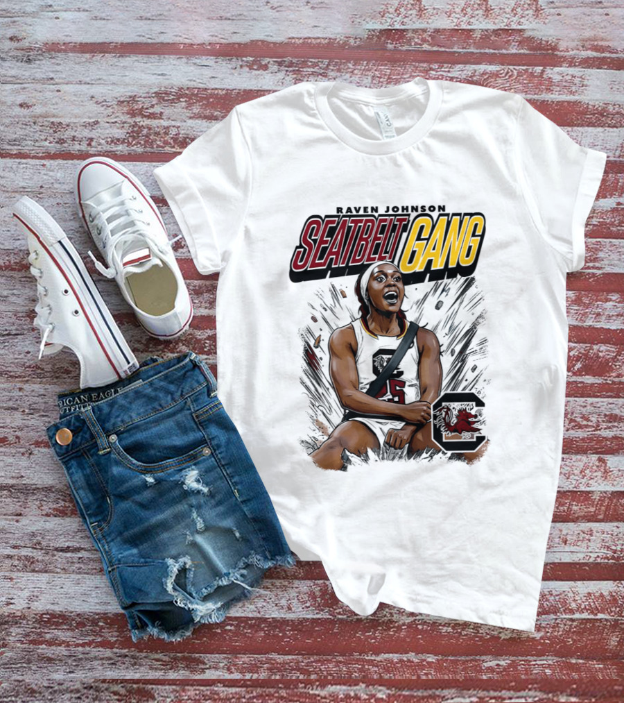 Raven Johnson Seatbelt Gang South Carolina Gamecocks Basketball T-Shirt