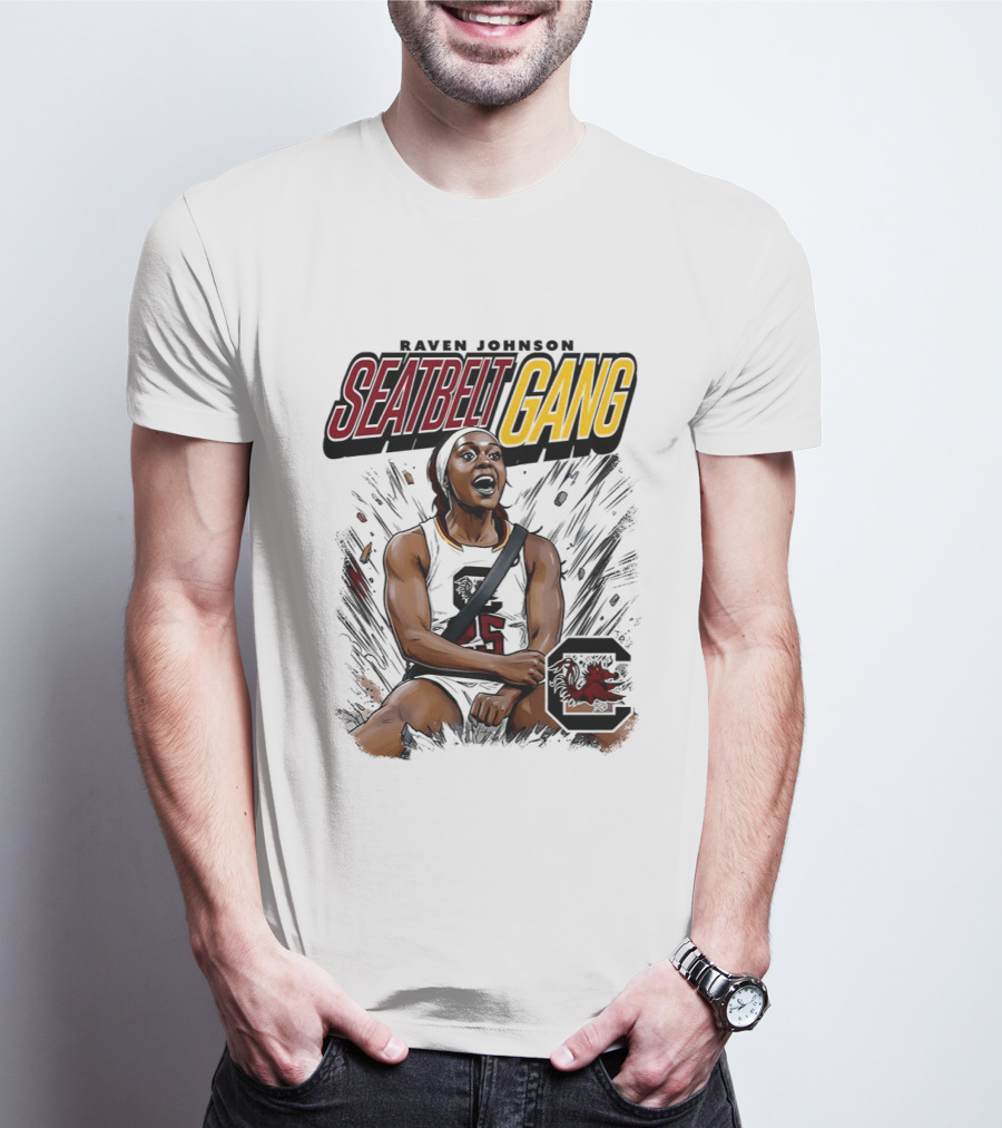 Raven Johnson Seatbelt Gang South Carolina Gamecocks Basketball T-Shirt