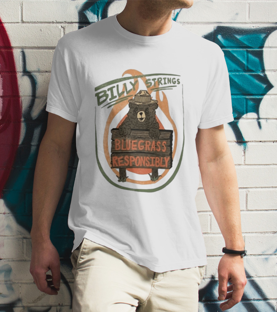 Billy Strings Spring Tour 2026 Bluegrass Responsibly Bear With Sign T-Shirt
