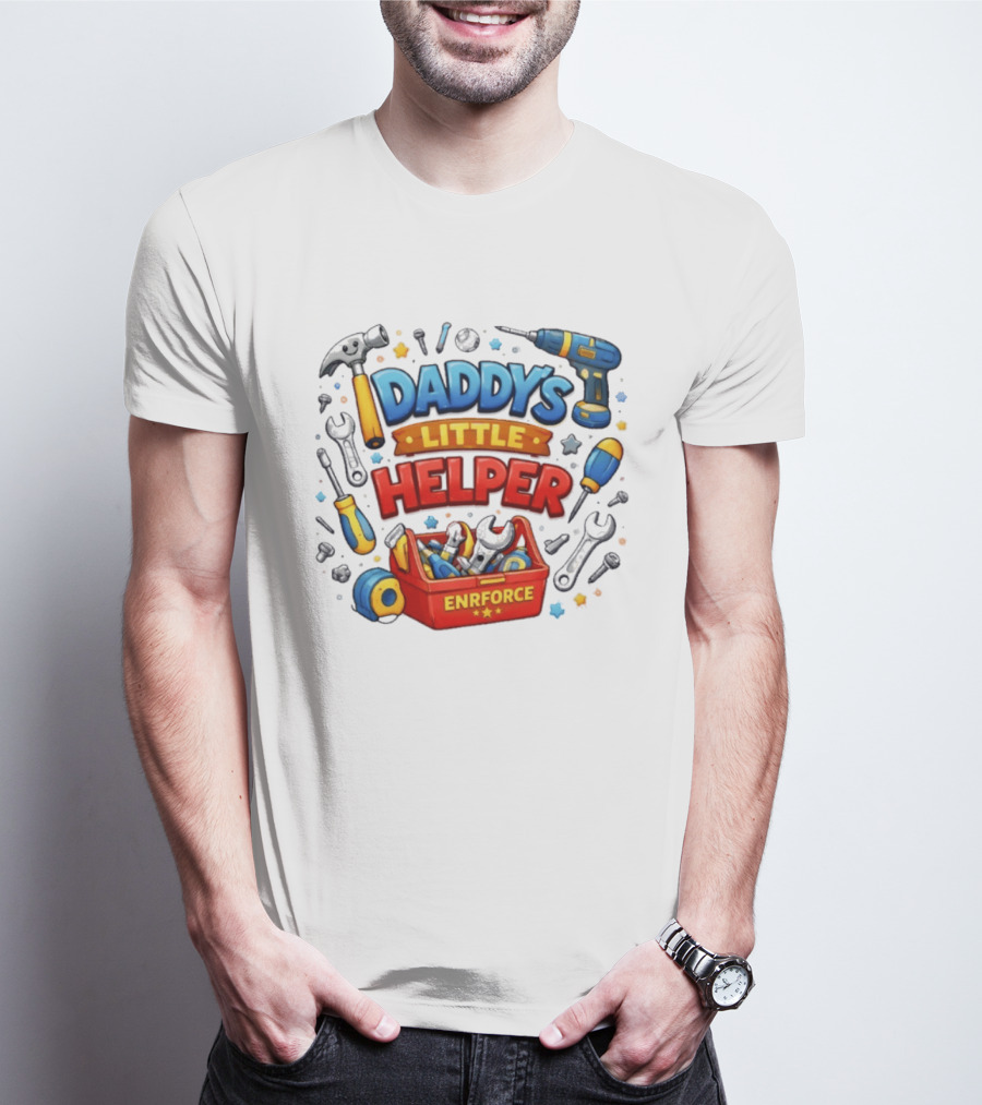 Daddy's Little Helper Enrforce Toolbox Tools And Stars T-Shirt